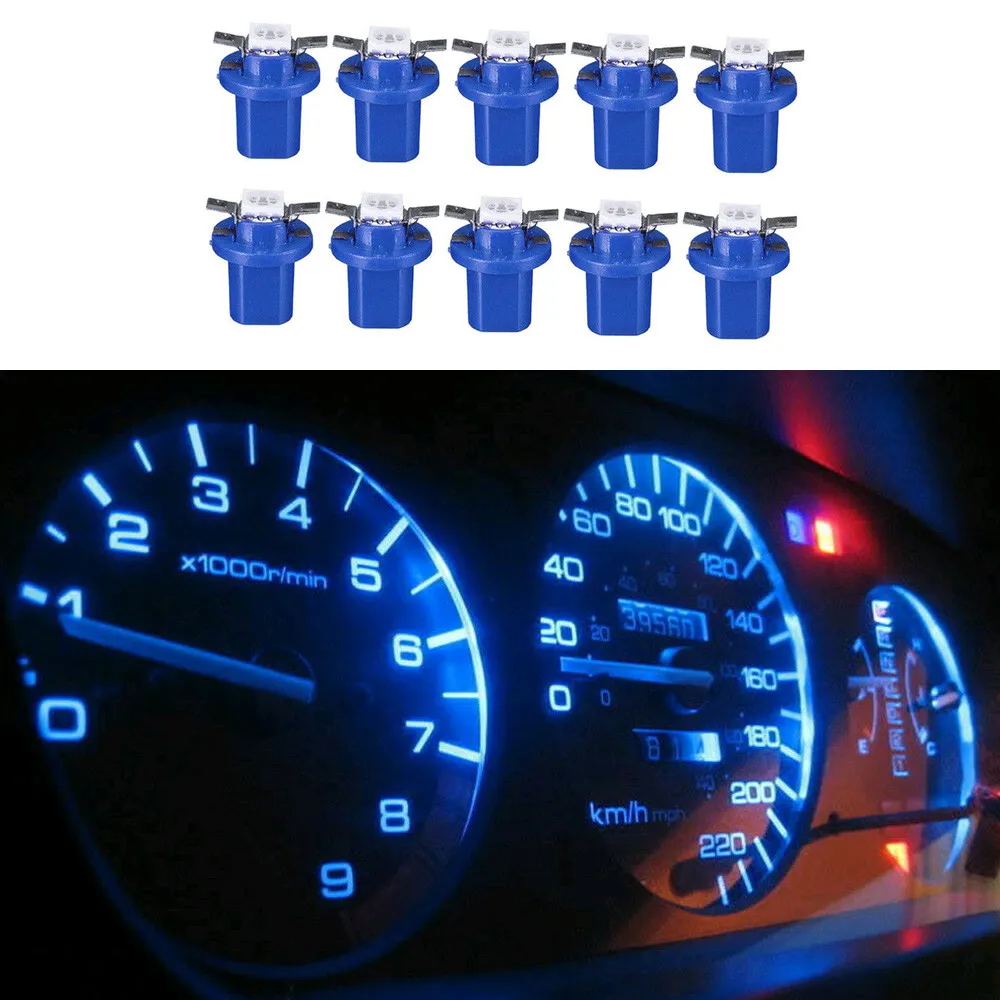 

10X Blue T5 B8.5D-5050smd LED Instrument Light Width Light Center Console Lamp Interior Lighting Accessories
