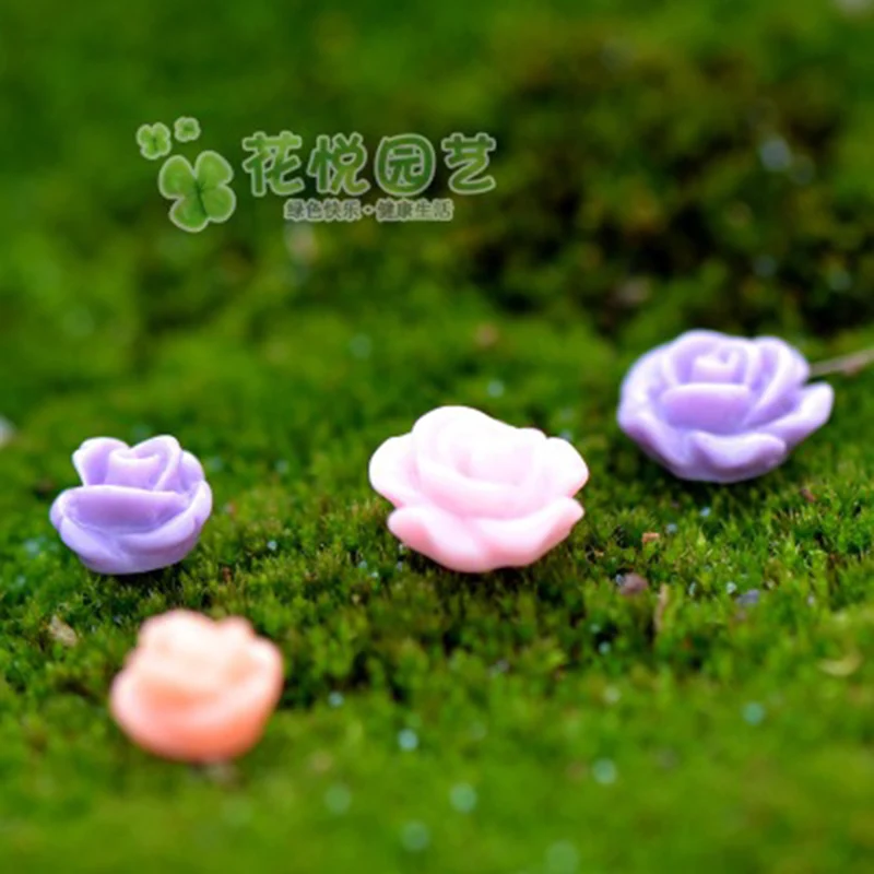 Искусственная ЦВЕТАСТАЯ Роза маленькая статуя игрушка фигурка для сада дома