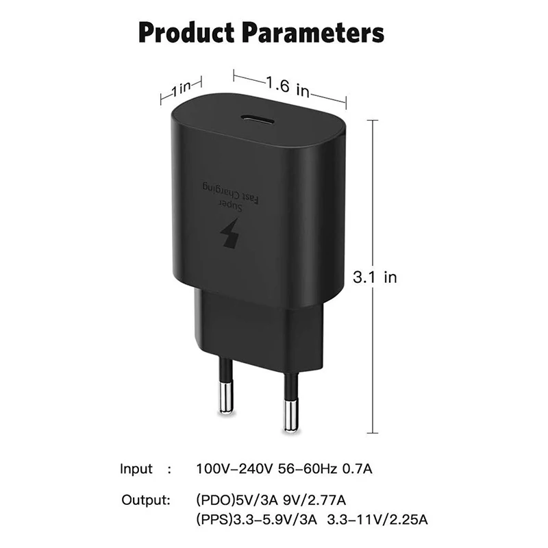 Оригинальное зарядное устройство Samsung S21 S20 5G 25 Вт Сверхбыстрая зарядка Usb Type C Pd PPS
