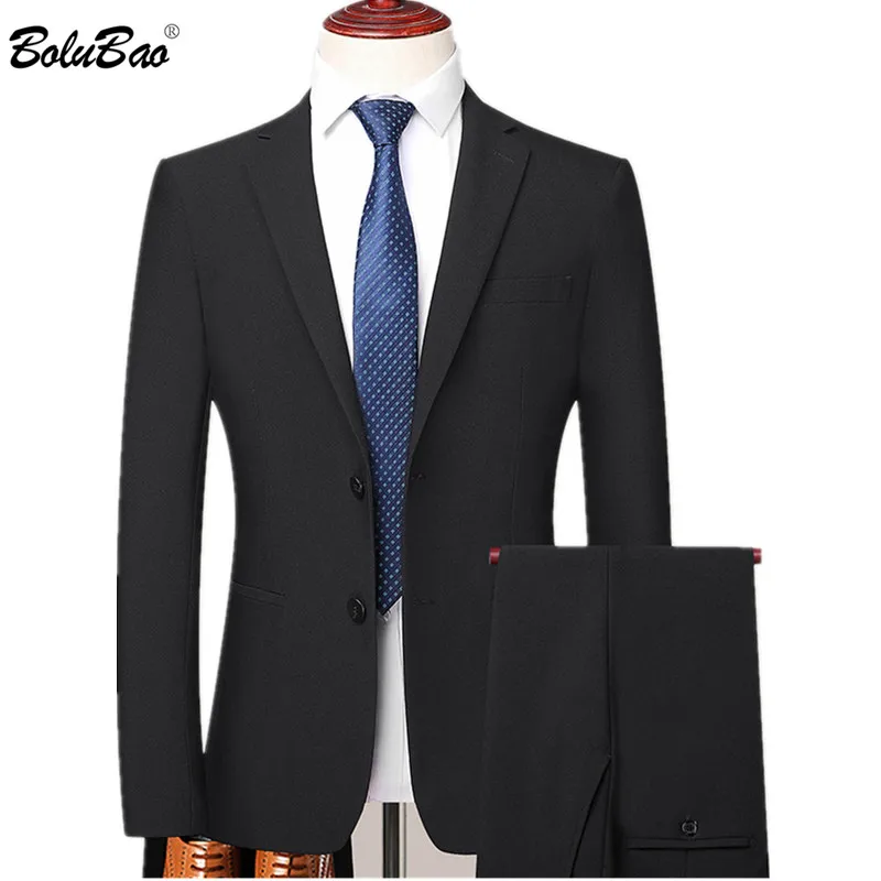 

BOLUBAO 2021 New Men Casual Suits Fashion Brand Men Formal Blazer + Pants Suits Two-Piece England Style Business Suits Male
