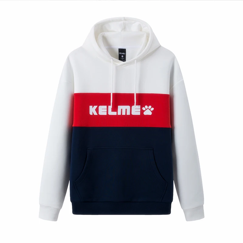 KELME мужские толстовки с капюшоном в стиле пэчворк цветная Толстовка хип-хоп