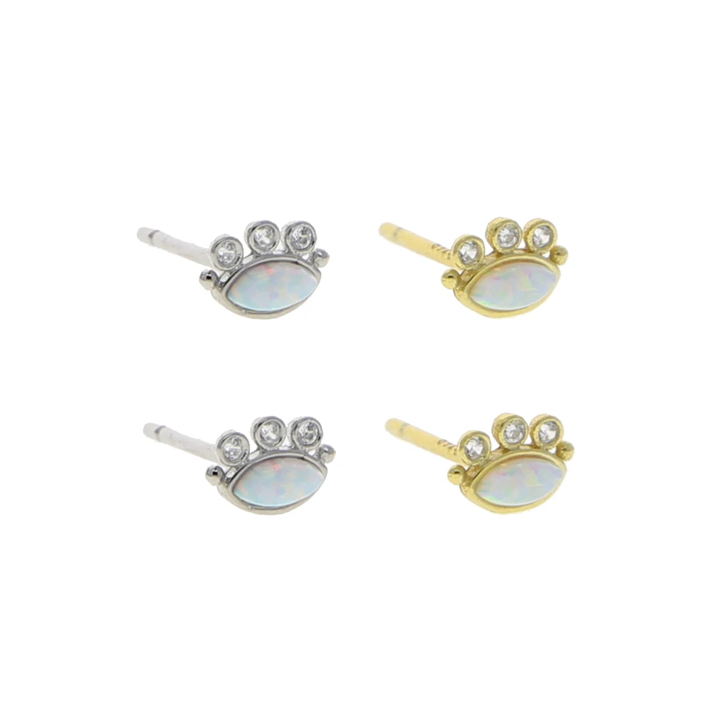 Женские серьги-гвоздики из серебра 100% пробы с фианитами