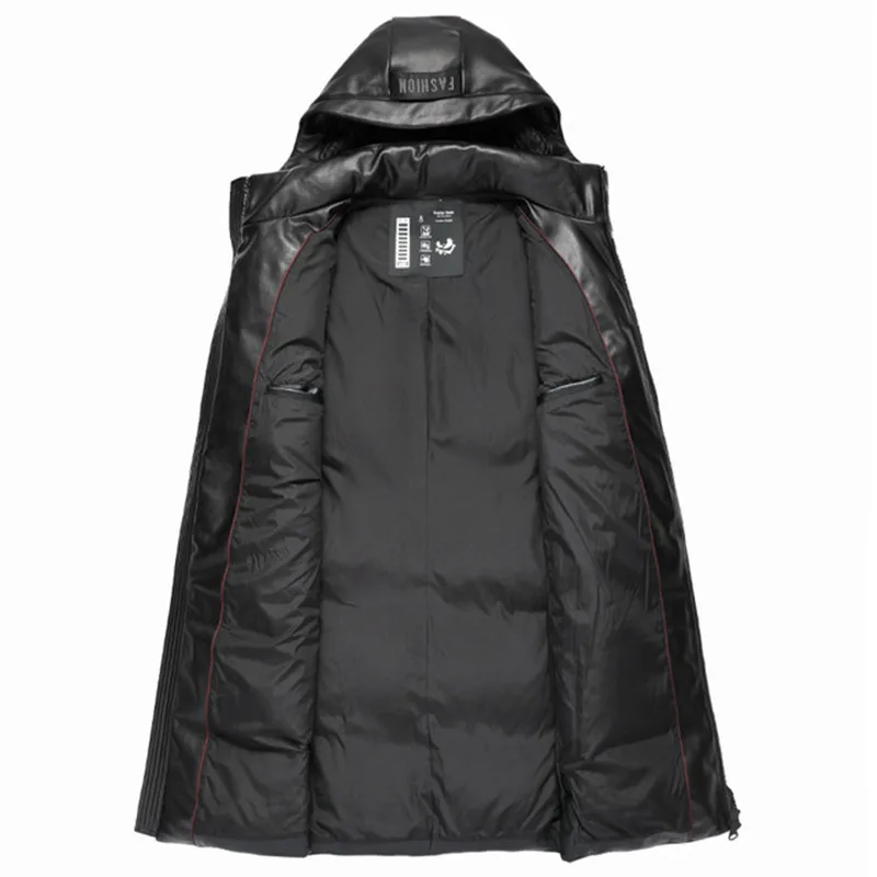 

New Leather Men's Genuine Jacket Thick Windbreaker Winter Down Jackets Sheepskin 4XL Plus Size Clothes Men Leather Jacket