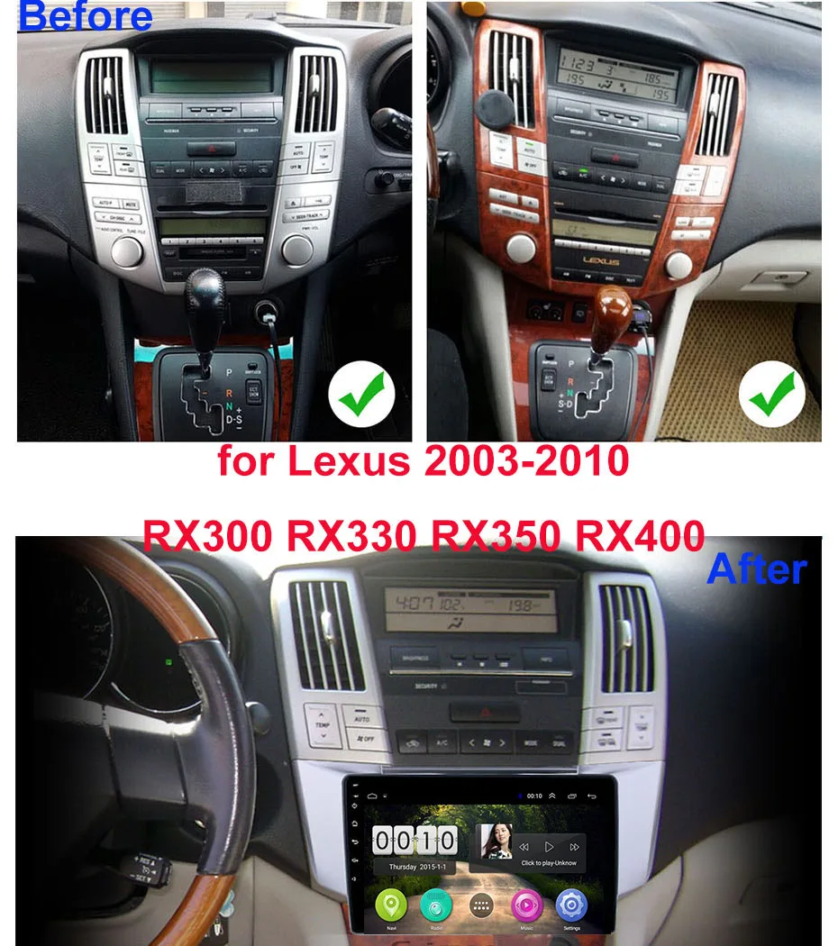 Wanqi для Lexus RX300 RX330 RX350 RX400H Toyota 2003 2004 2005 2006 2007 2008-2010 Автомобиль Радио Мультимедийный видеоплеер Navi