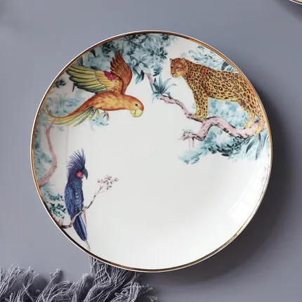 A-8 inch plate Fangqi тропический лес керамическая посуда китайский скелетный животное десертная Фруктовая тарелка домашнее фарфоровое украшение - Цвет: A-8 inch plate
