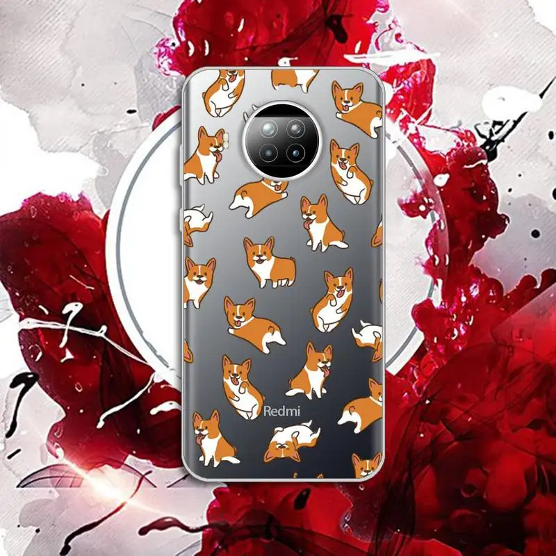 

Cute cartoon corgi Phone Case Transparent for Xiaomi Redmi note 10 t 8 9 pro lite 11