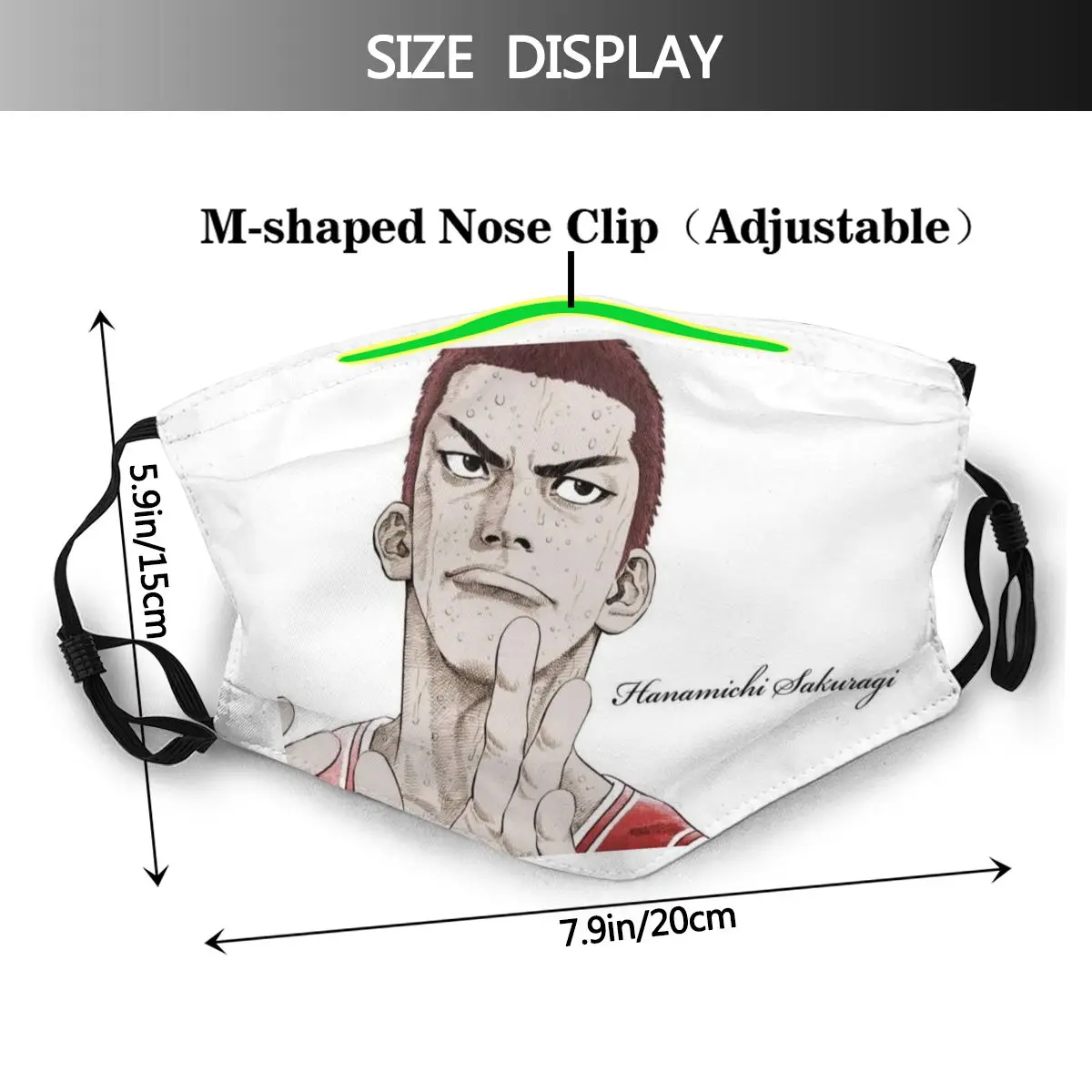 

Anime Hanamichi Sakuragi Funny facial expressions for women, men and women, street sports, dust proof breathable,washable, funny