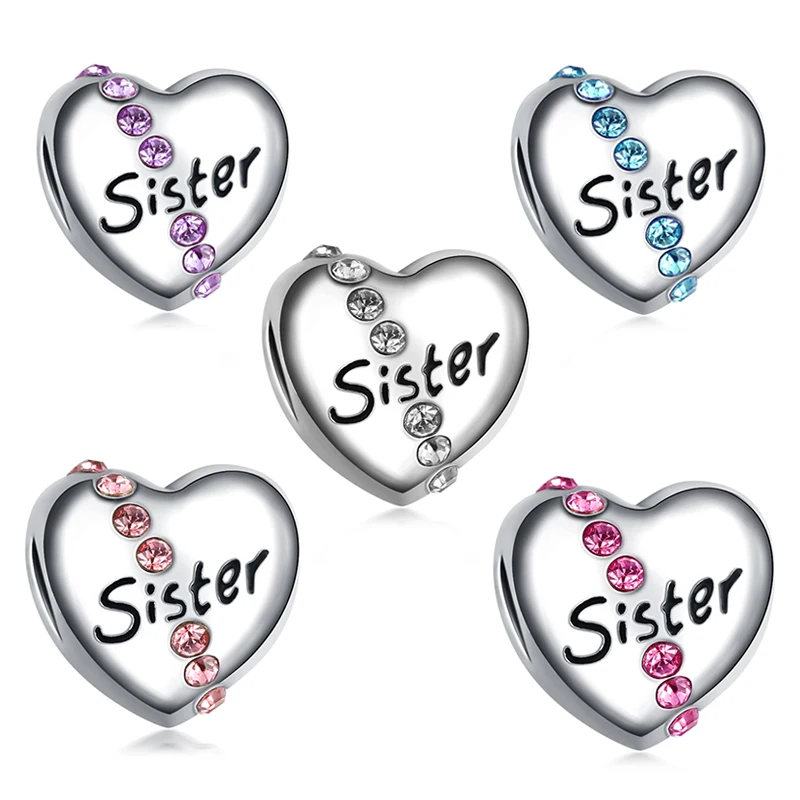 2 шт./лот 2020 новый 5 видов цветов Подвеска для сестры любовь Бусины Подходят