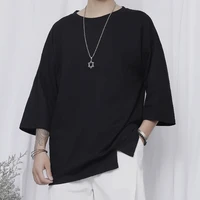 mens new t shirt mens and womens summer t shirt black and white fashion trend loose casual round collar short t shirt
