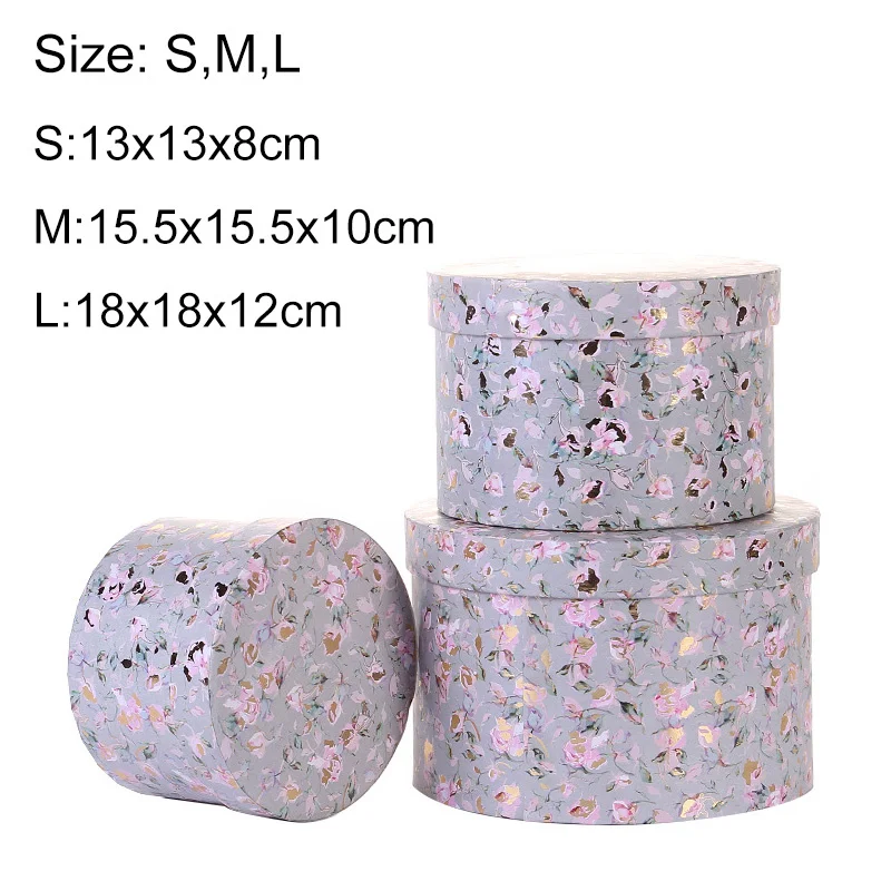 

Round Floral Boxes Women Flower Packaging Paper Bag with Lid for Florist Bouquet Flower Packaging Box Gift Party Storage Boxes