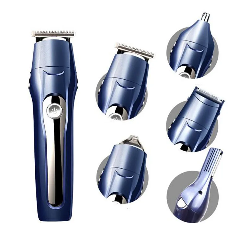 electric Hair Trimmer 5 in 1 rechargeable Clipper shaver beard trimmer hair remover nose engraving line | Бытовая техника
