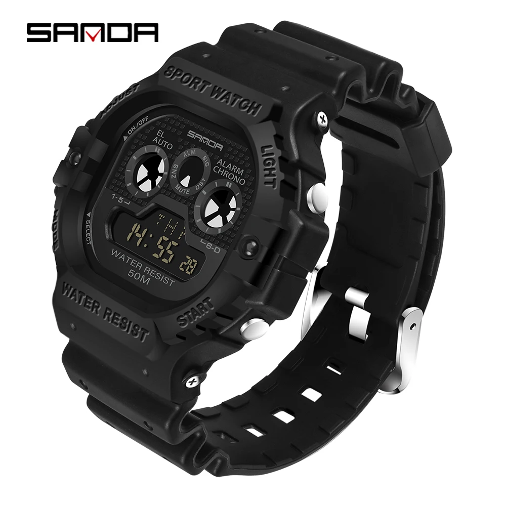 

SANDA Men's Watches Military Water Resistant Sport LED Digital Watches Army Wrist Stopwatch Luxury Male Clock relogio masculino