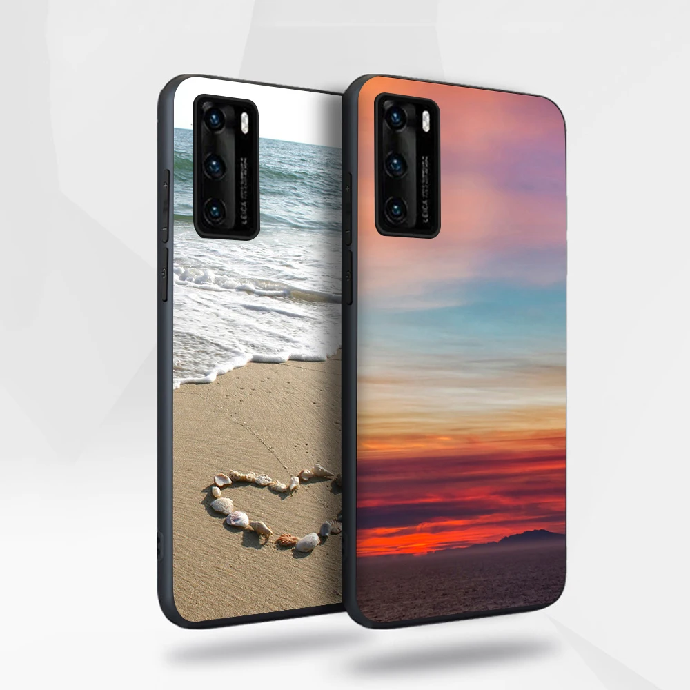 

Beach Sea Case for Huawei P40 P30 P20 Honor 30 20 10 30S Mate 40 30 20 Lite Pro P Smart Plus 2019 Soft TPU Phone Silicone Fundas
