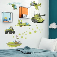 airplanes car boats tanks vinyl wall stickers for kids boy bedroom teen room decor nursery wall decoration decals creative mural