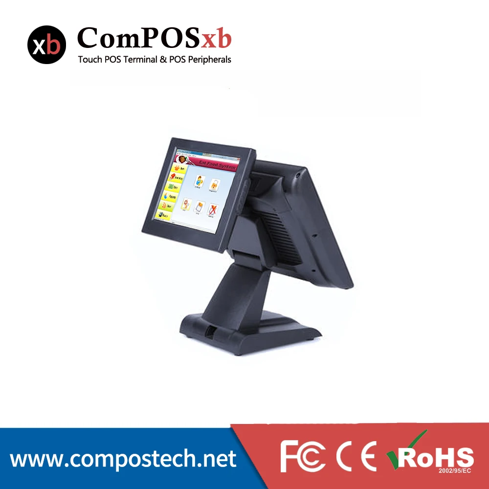 Прямая продажа с завода 15-дюймовый двухэкранный киоск для кассового аппарата