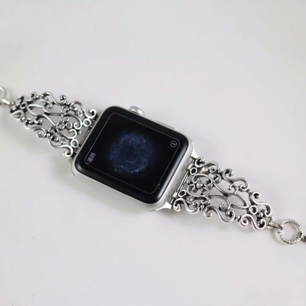 Винтажный ювелирный браслет-цепочка для apple watch 44 мм 40 мм ремешок iwatch серии 5 4 3 2 1 38 мм 42 мм Ретро Замена запястья