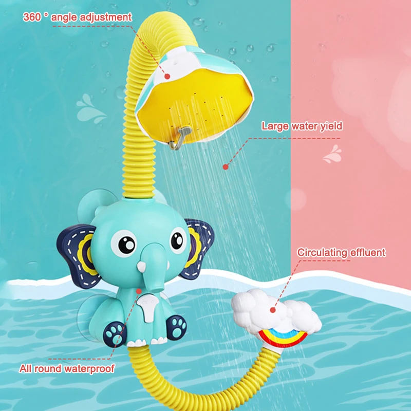 

Elephant Baby Bath Shower Head Elephant Water Pumps and Trunk Spout Rinser for Newborn Babies VC