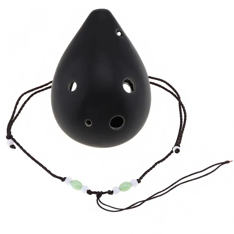 6 отверстий альт тонек окарина керамическая черная керамика флейта инструмент и