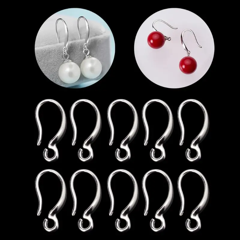 

10 Pcs S925 Silver Plated French Ear Hook Ear Wire Earrings DIY Jewelry Findings E56A
