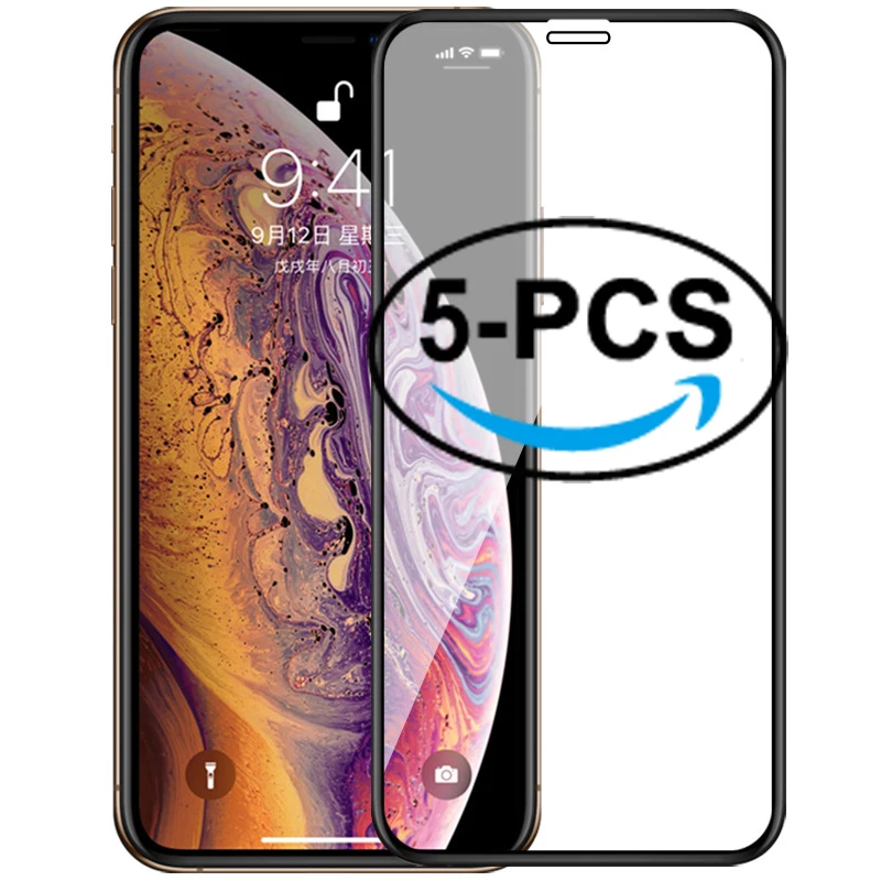5 шт. закаленное стекло с полным покрытием для iPhone 11 Pro Max Взрывозащищенная