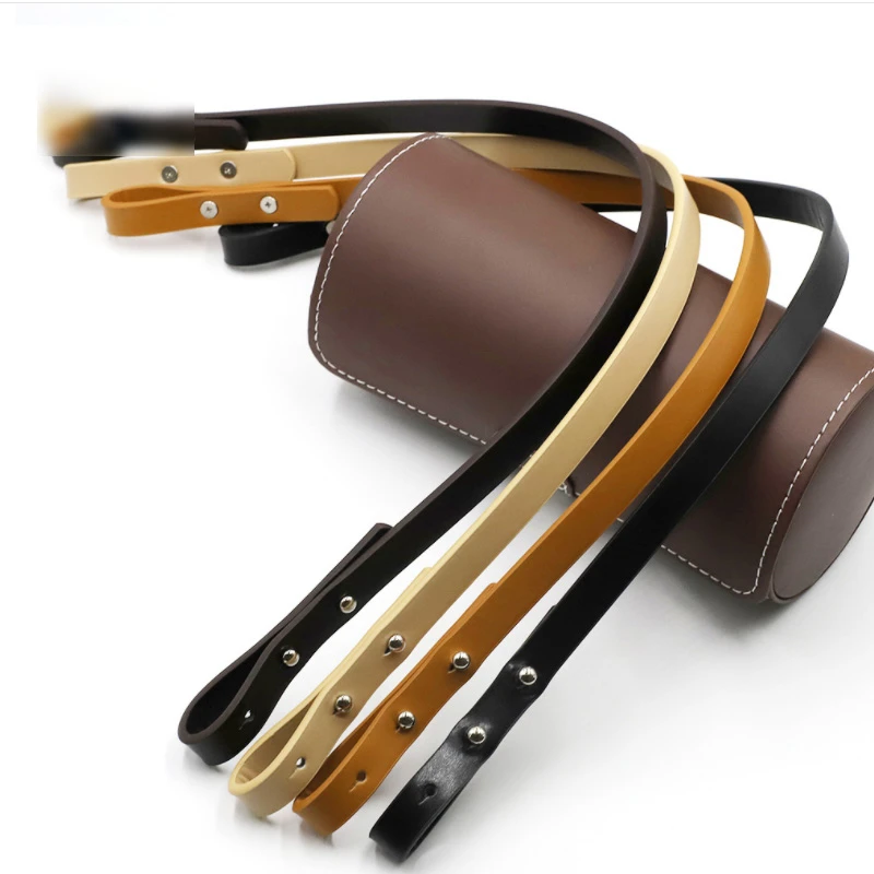 1pc High Quality PU Leather Handbag Shoulder Handle Strap Brown Black Long Shoulder Strap for DIY Handmade Woven Bag Accessories