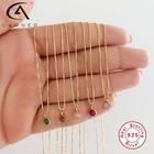 Автоклав реальные 925 Серебряное ожерелье для женщин Цвет алмаз ожерелье-чокер с кулоном колье из бусин ювелирные изделия Аксессуары для женщин ювелирные изделия