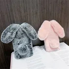 Теплый зимний меховой плюшевый чехол для Sony Xperia XZ1 XZ2 XZ3 1 5 8 10 XA XA1 компактный премиум плюс ультрамилый чехол для телефона с кроличьими ушками