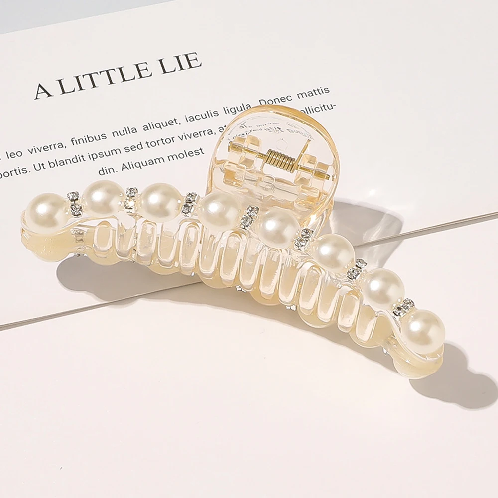 Заколки для волос с милыми жемчужинами женщин и девочек шикарные заколки-крабы
