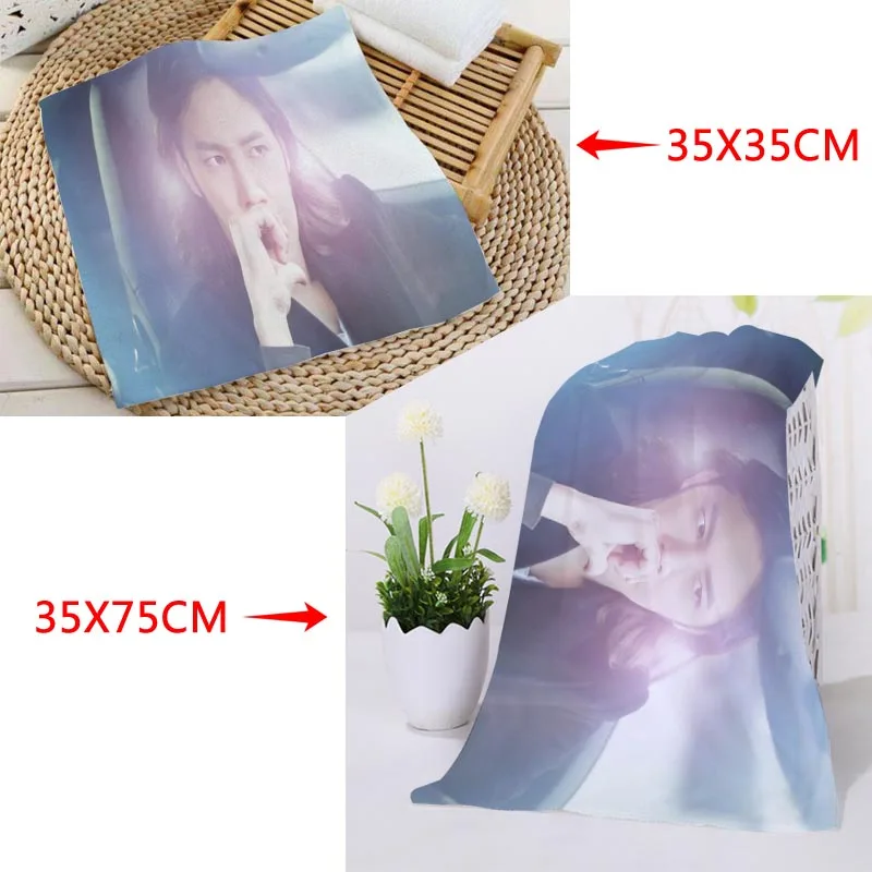 35x35 см, 35x75 см полотенца на заказ KPOP Jang Keun Suk печатные квадратные полотенца микрофибра Абсорбирующая сушка банные полотенца мочалка - Цвет: 4