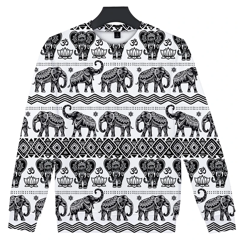 Толстовка с капюшоном в виде индийского слона стиле Харадзюку пуловер Модный