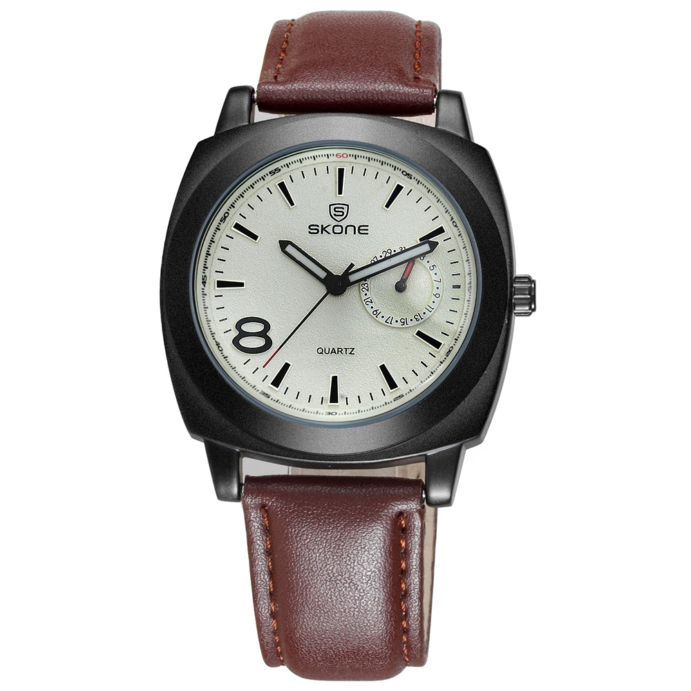 Часы наручные SKONE Мужские кварцевые с календарем модные брендовые роскошные