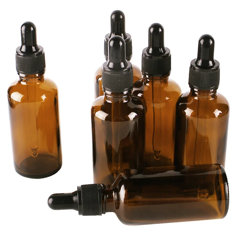 

Флаконы с пипетками из янтарного стекла, 50 мл, 6 шт.