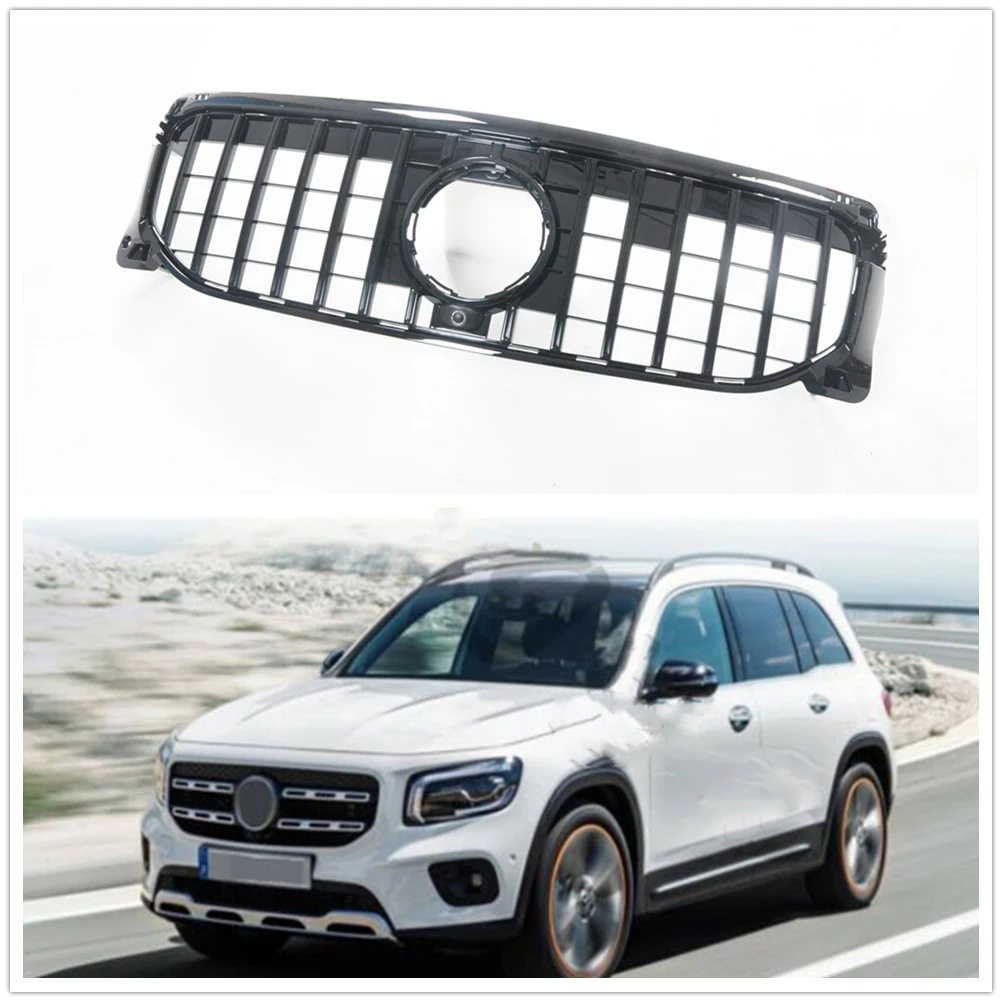 

Front Grille For Mercedes Benz GLB-Class W247 X247 GLB200 2019-2021 GLB250 GT R Style Black/Silver Upper Bumper Hood Mesh Grill