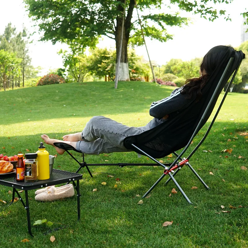 저렴한 야외 휴대용 접이식 의자 초경량 알루미늄 합금 캠핑 달 의자 낚시 레저 비치 의자 여행 접이식 의자, 아웃도어 피크닉 캠핑 낚시 해변 의자
