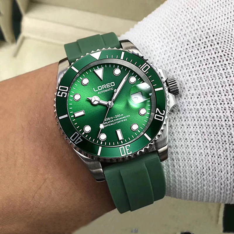 

Top Brand Luxury LOREO Luminous Diving 200m Mens Watches Sports Waterproof Automatic Mechanical Watch Men Clock erkek kol saati