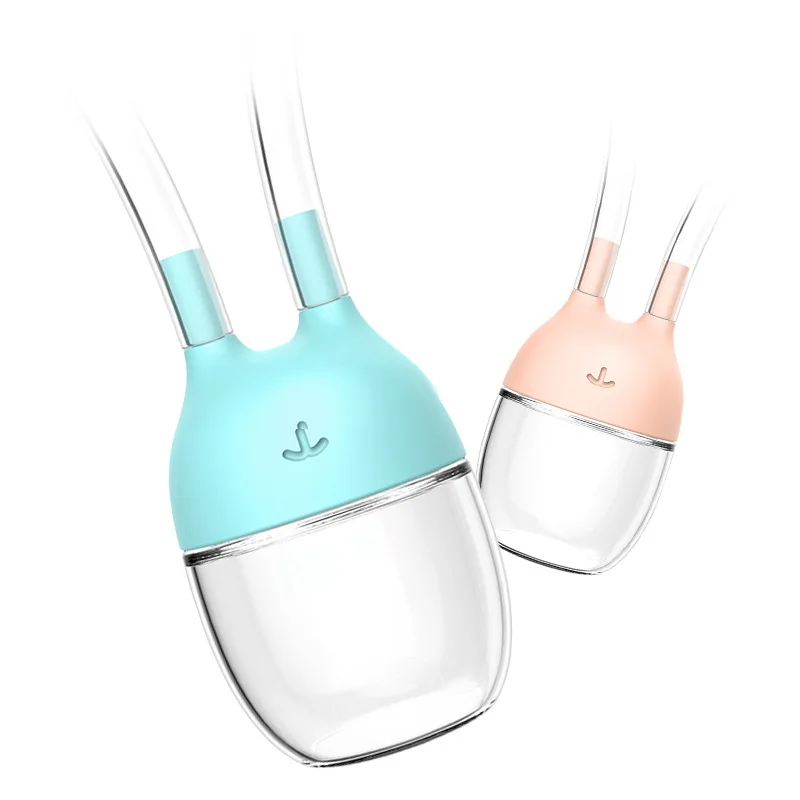 Convenient Newborn Baby Safe Nose Cleaner Vacuum Suction Nasal Mucus Runny Aspirator Inhale Kids Healthy Care Stuff Blue Pink images - 2
