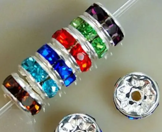 

10 OUWR323S Rhinestone Rondelle Spacer