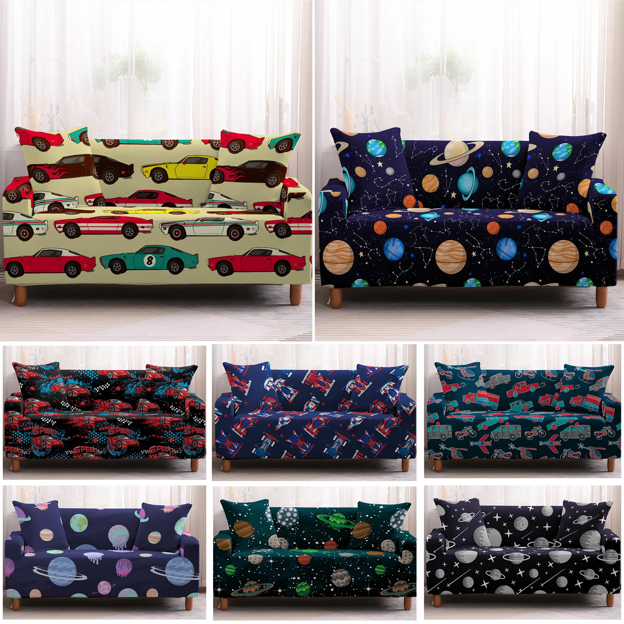 Мультяшный напечатанный эластичный чехол для дивана универсальные чехлы