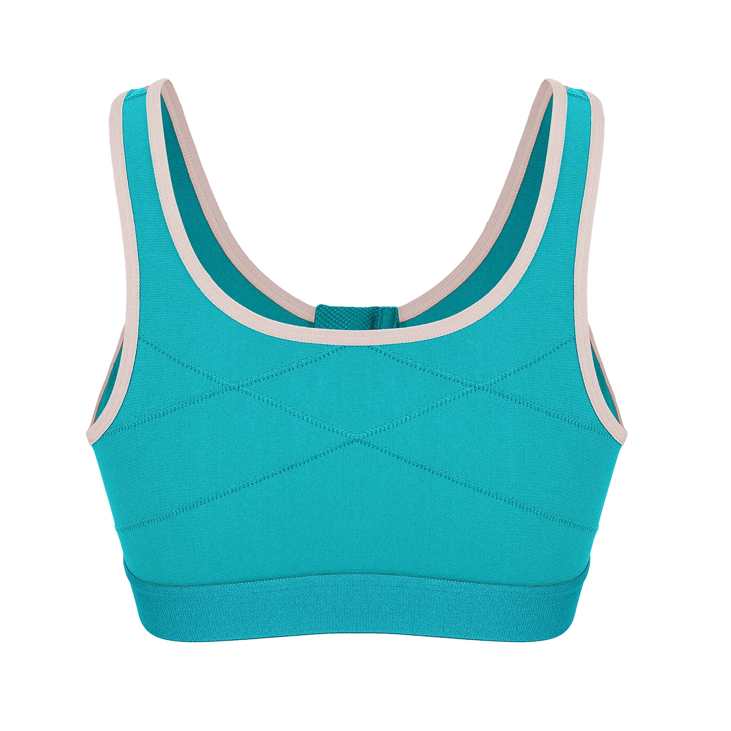 

Women's High Impact Front Zip X-shape Back Wire Free No Padded Sports Bras