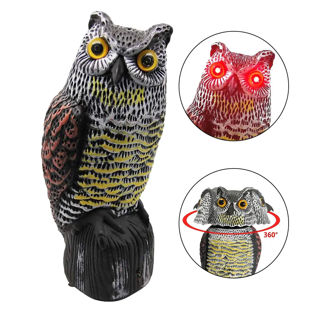 

Scarecrow Owl Decoy Statue Realistic Fake Owl Hand-painted Garden Protector for Outdoor