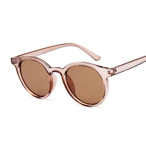 Vintage Black Cat Eye Sunglasses Woman Brand Designer Round Sunglasses Female Transparent Jelly Colo