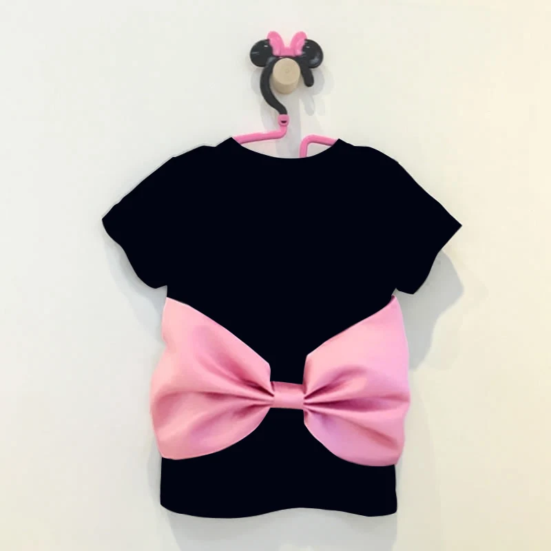 

new 2020 girls round neck short sleeve T-shirt big bow top