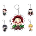 Брелок для ключей Tanjirou Nezuko, двухсторонний держатель для ключей с лезвием из акрила, для украшения сумок и одежды