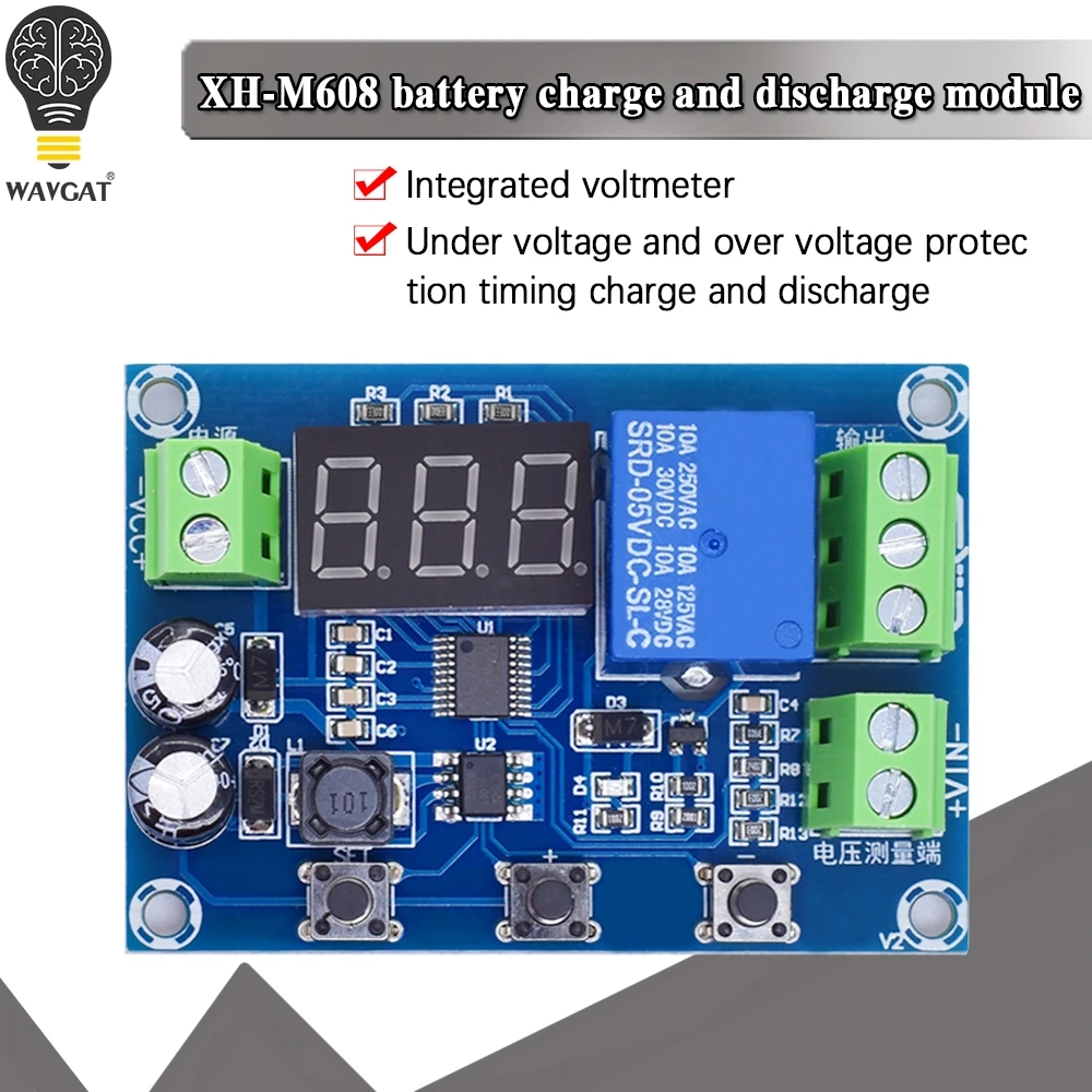 XH M608 Батарея зарядный Модуль сброса DC6 40V встроенный вольтметр пониженного