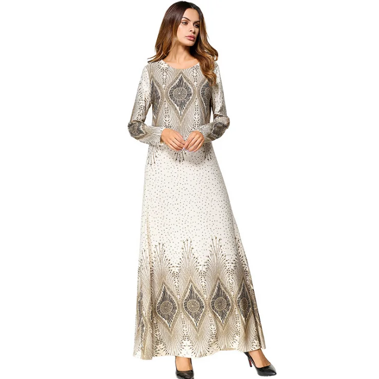 2020 мусульманское платье женское исламское абайя с длинным рукавом платья