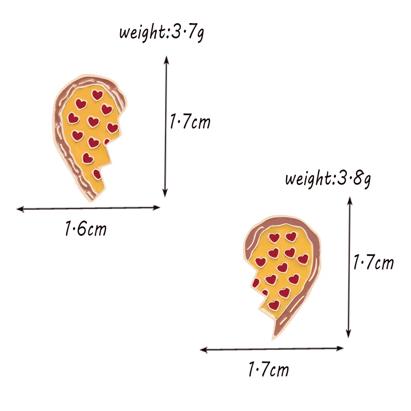 Пицца Мультяшные Броши разбитое сердце еда эмалированная булавка сумка