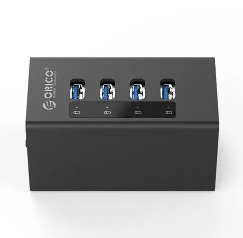 Черный 4 порта тип-b 5 Гбит/с супер скорость передачи USB3.0 концентратор Алюминиевый сплав USB 3,0 Ethernet адаптер для ноутбука мобильного телефона, A3H4 - Цвет: Черный