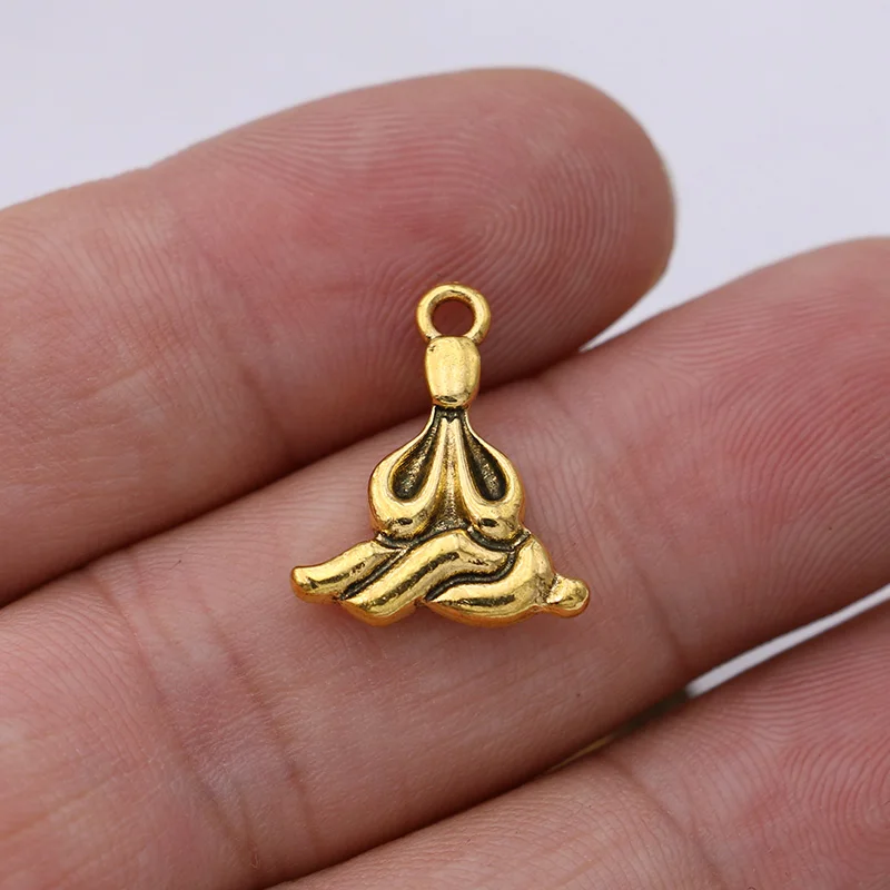 Очаровательные Подвески для йоги и Будды золотого цвета 20 шт. изготовление