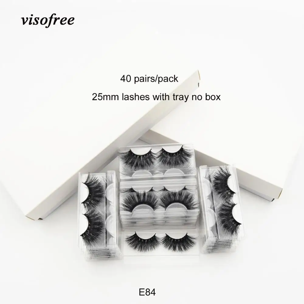 Visofree 40 пар/упак. 25 мм ресницы 3D норковые удлинение толстые длинные Оптовая