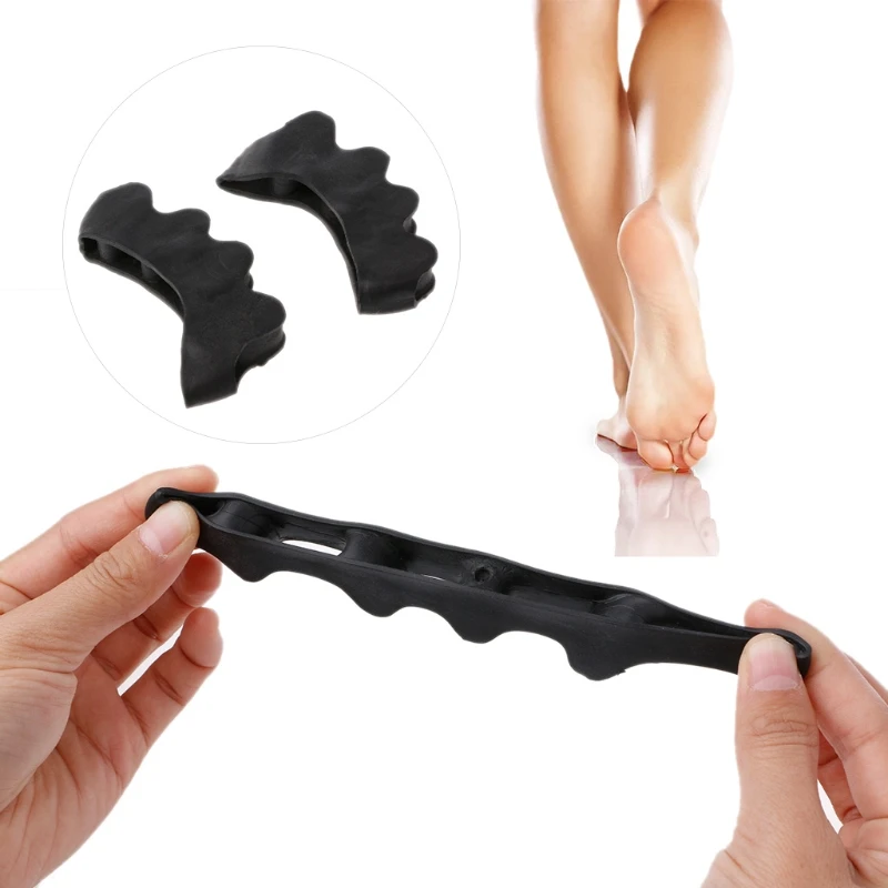 2Pcs Silicone Separator Black Orthopedic Products Gel Toe Protector Bunion Corrector Foot Finger Straightener Pedicure Tools